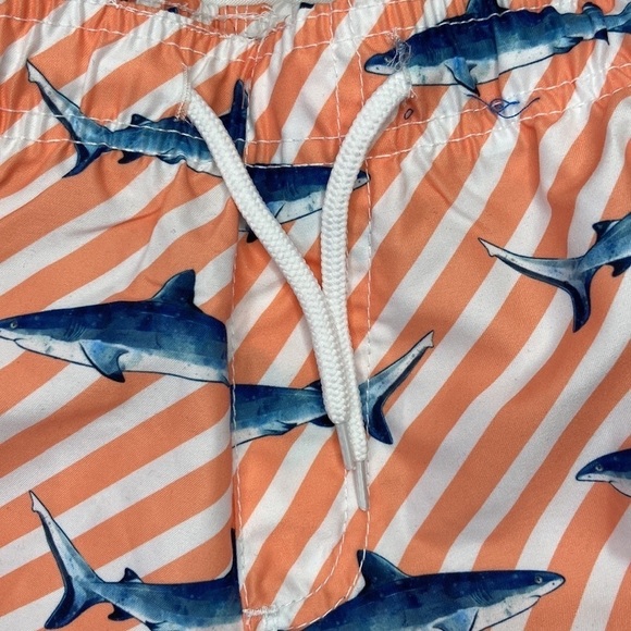 Trunks Surf & Swim Boys Shark Striped Print Swim Trunk Shorts Size XL - Picture 3 of 16